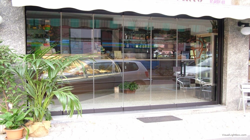 Ice cream parlour all glass windows